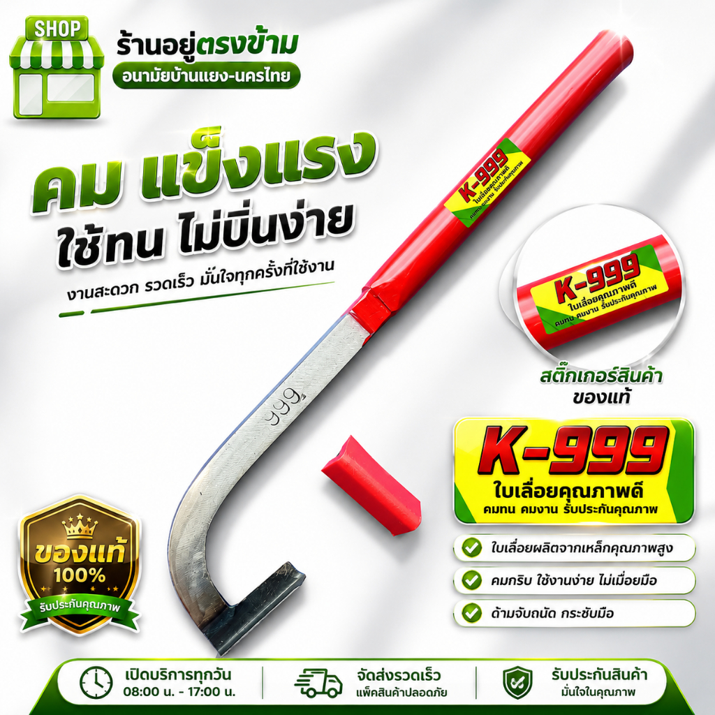 มีดกรีดหรือตัดยาง เบตง-75(ใหม่) ตีมือแท้ รุ่นแม็คโคร ลับคมแล้ว พร้อมใช้งาน ผลิตโดยช่างชำนาญงาน  รับประกันคมนาน