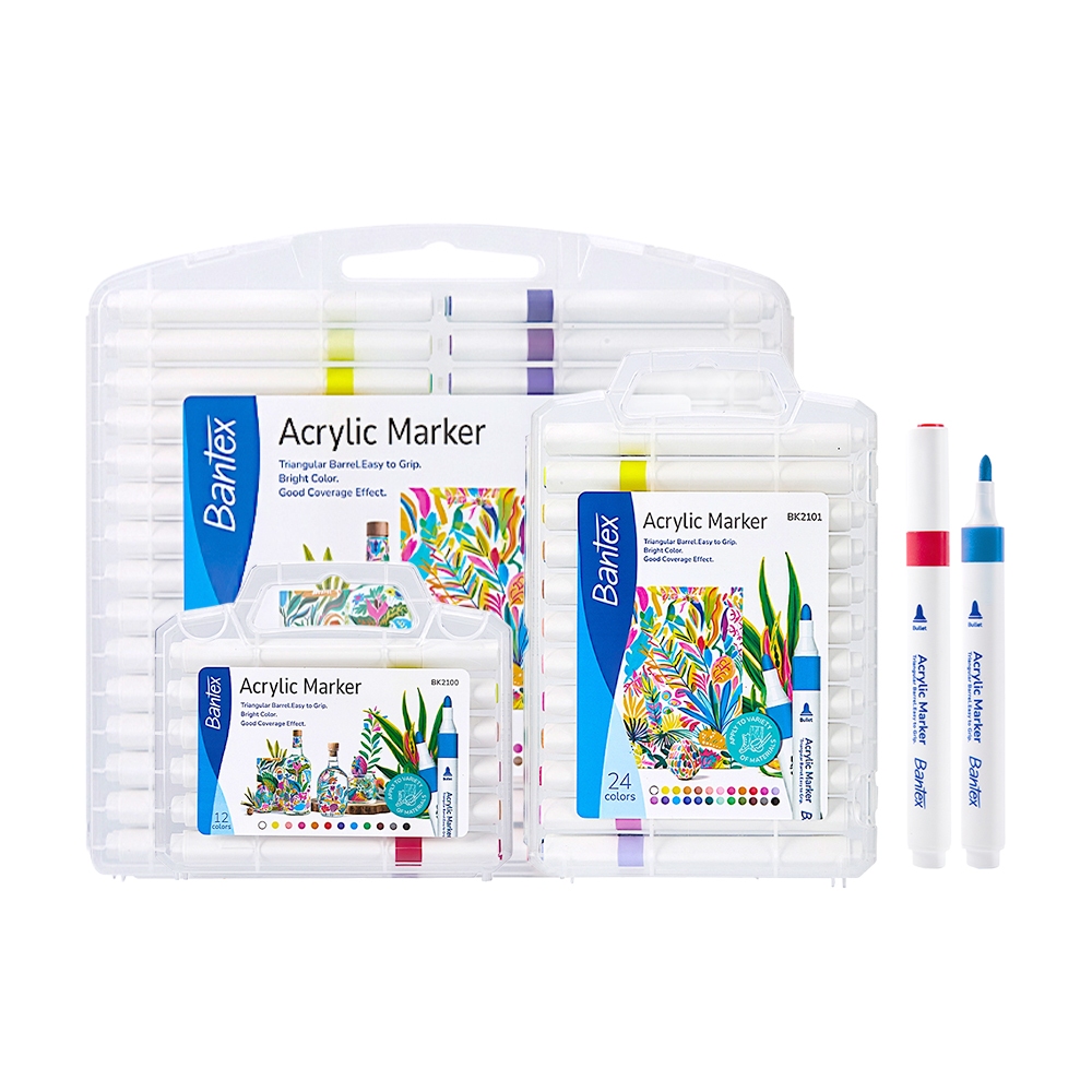 Bantex ปากกาเมจิกไฮไลท์ 2in1 เน้นข้อความ สีสด งานศิลปะและอุปกรณ์สำนักงาน Marker pen