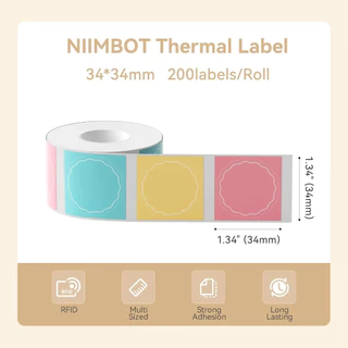 Niimbot 1Roll B1 White Sticker Waterproof Paper Adhesive Label White Anti-Oil For B1 B21 Mini Portable Thermal Printer T