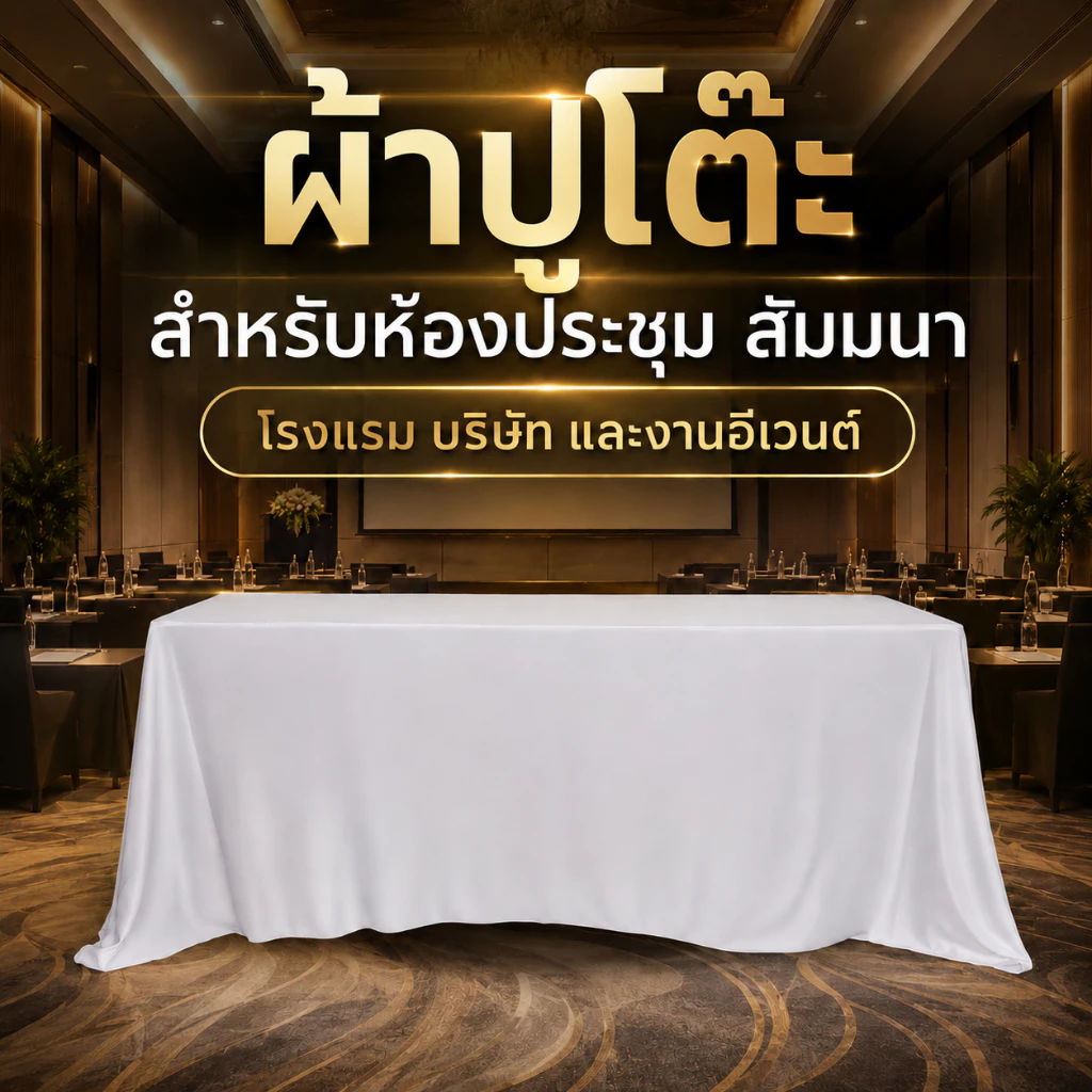 ผ้าปูโต๊ะห้องประชุมยาว ผ้าปูโต๊ะ ทรงสี่เหลี่ยมผืนผ้า สีพื้น เรียบหรู เนื้อผ้ามันเรียบ สำหรับห้องประชุม สัมมนา นิทรรศการ