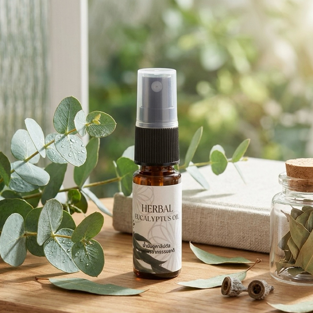 สูตรใหม่!!! น้ำมันยูคาลิปตัส จากธรรมชาติ แบบขวดสเปรย์ ขนาด 15 ml ช่วยให้ความรู้สึกโล่งสบาย ผ่อนคลาย กลิ่นหอม เย็น สดชื่น