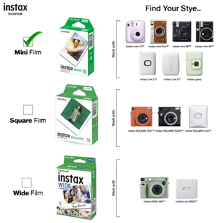 Fujifilm Instax Mini Film 10x2 Instant Film [ฟิล์มขอบขาว 20 แผ่น]