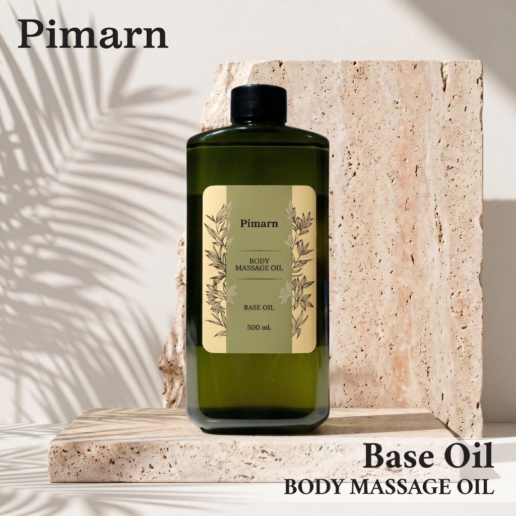 น้ำมันนวดตัวสปา น้ำมันอโรม่านวดตัว น้ำมันสปา Pimarn Aroma Body Massage Oil 500ml (แถมหัวปั้ม)