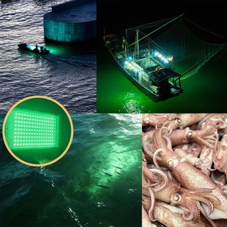 MIMI ไฟล่อหมึกแสงเขียว LED 250W/350W รุ่นคลิปแบตเตอรี่/เสียบไฟบ้าน กันน้ำ สปอตไลท์ใช้ตกปลาใต้น้ำ spotlight