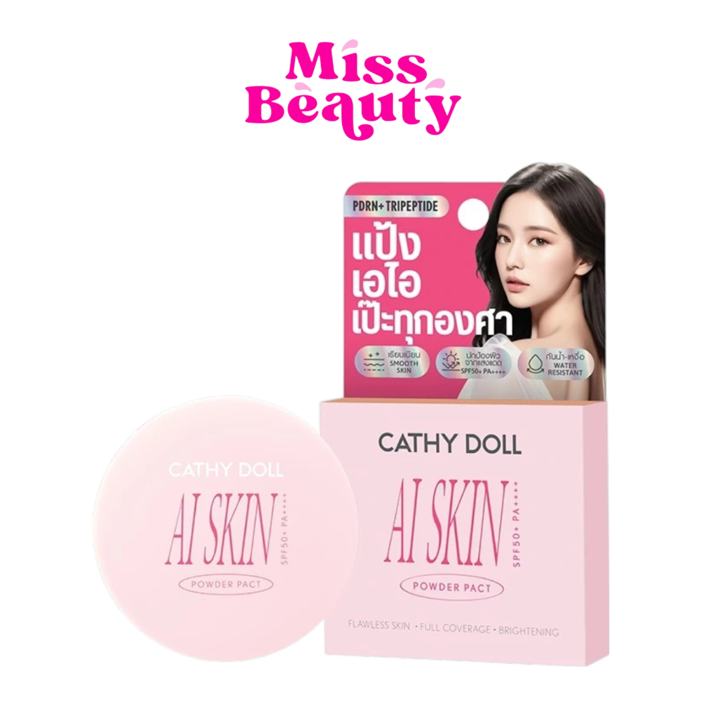 (ตลับ) Cathy Doll AI Skin Powder Pact SPF50+ PA+++ เคที่ดอลล์ เอไอสกิน พาวเดอร์แพ็ค แป้งเอไอ ผิวเป๊ะทุกองศา 4.5 กรัม