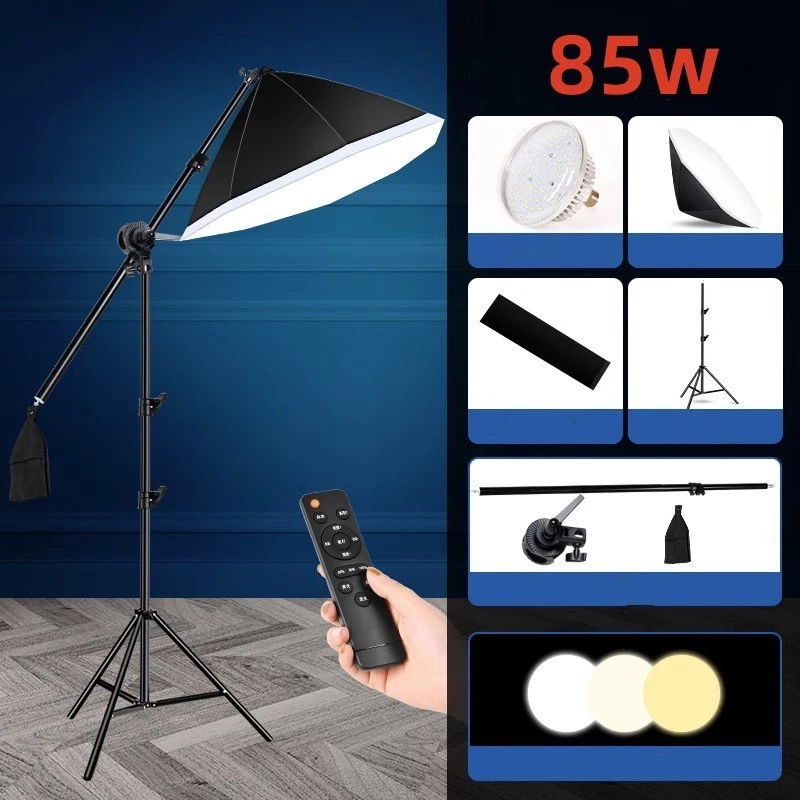 สตูดิโอถ่ายภาพ ไฟสตูดิโอ 70cm Softbox แปดเหลี่ยม Octagon ไฟต่อเนื่อง ซอฟบ็อก ไฟถ่ายภาพ มีขาตั้ง+หลอดไฟ