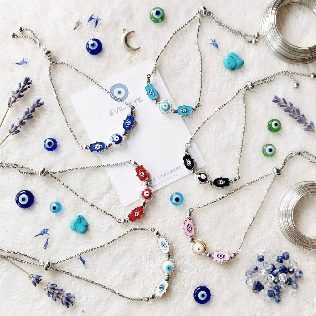 ข้อมือ สแตนเลส 🧿 Evil eye  : ข้อมือ-สแตนเลส  จี้/ลูกปัด - สแตนเลส / โลหะผสม / ABS