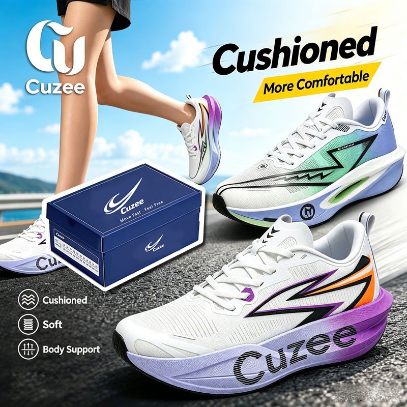 Cuzee รองเท้าผ้าใบสตรี น้ำหนักเบา ระบายอากาศได้ดี สวมใส่สบายตลอดวัน