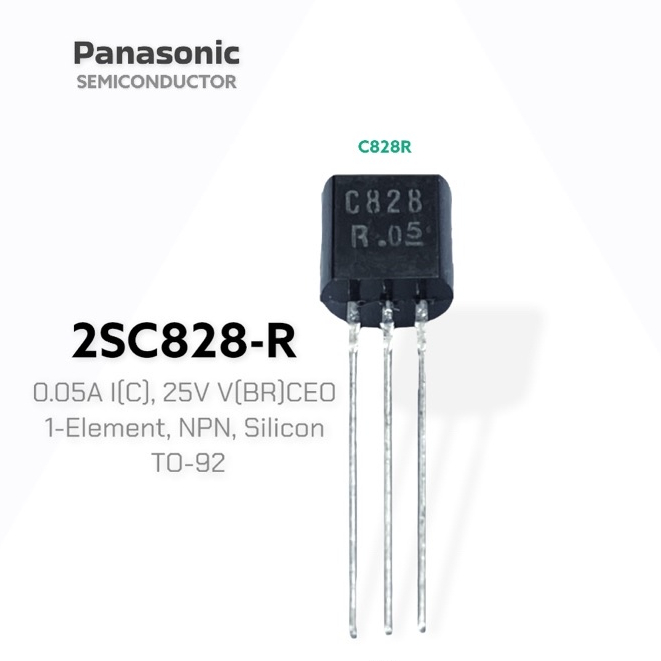 C828R 2SC828R NPN Amplifier Transistor (10 - 20 ชิ้น) 0.05A I(C), 25V V(BR)CEO, 1-Element, NPN, Sili