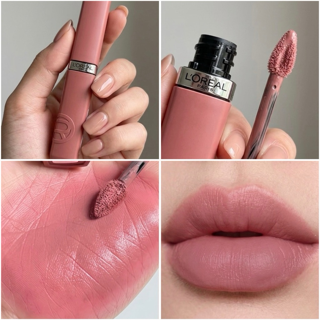 L'Oreal Paris ลิปสี 105 Breakfast In Bed ชมพูนู้ดสายฝอ เนื้อนุ่มเบลนด์ง่าย ติดทนขั้นสุด