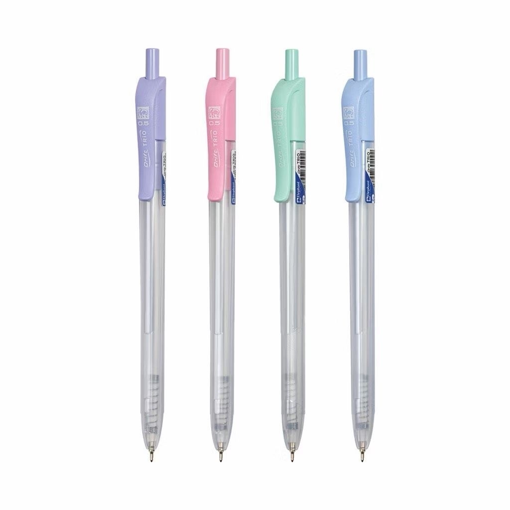 ปากกาลูกลื่น Elephant ตรงช้าง Drift Trio ขนาด 0.5 มม. หมึกน้ำเงิน  ดริฟท์ทรีโอ้  1 ด้าม คละสี