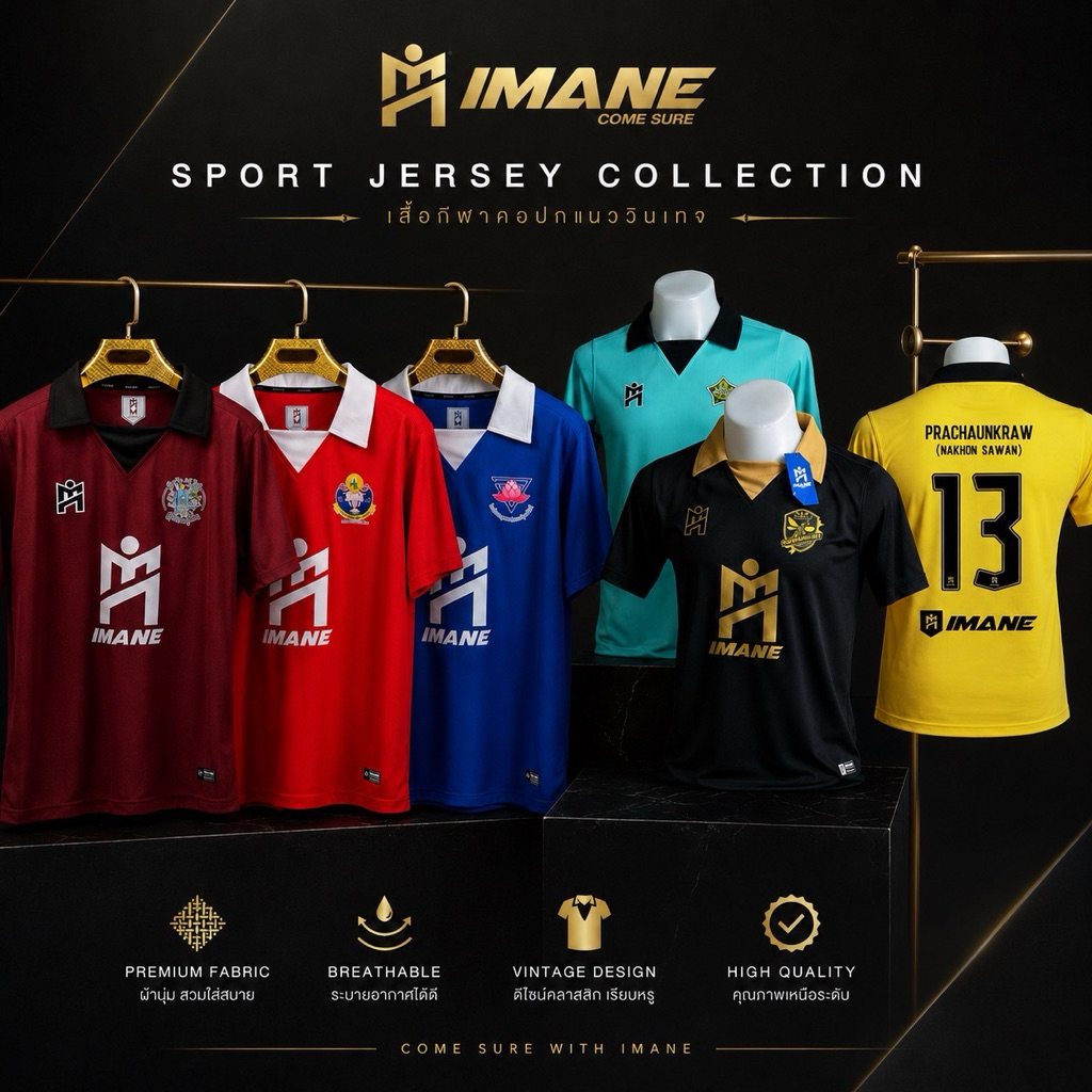 IMAnE เสื้อกีฬารุ่น1002 พร้อมโลโก้ หน้า-หลัง Full option