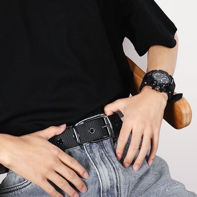 แฟชั่นเกาหลี สําหรับผู้ชาย เข็มขัดผ้าใบ เข็มขัดผู้ชาย (GC-214)ไนล่อน แบบเรียบง่าย เข็มขัดสำหรับผู้ชาย มี3สี