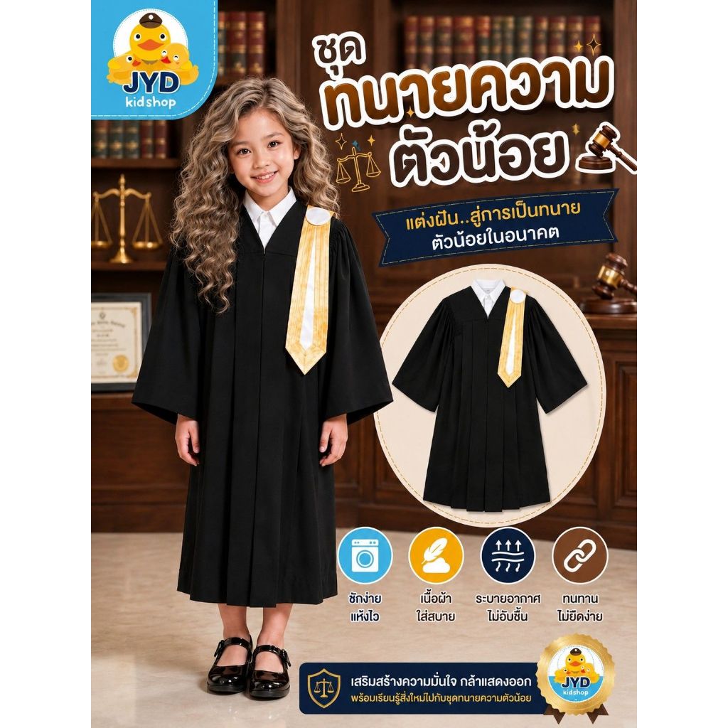 (jyd) ชุดอาชีพเด็ก ชุดทนายตัวน้อย  ชุดทนายเด็ก ชุดทนายความเด็ก ชุดทนายความตัวน้อย (LAWYER)