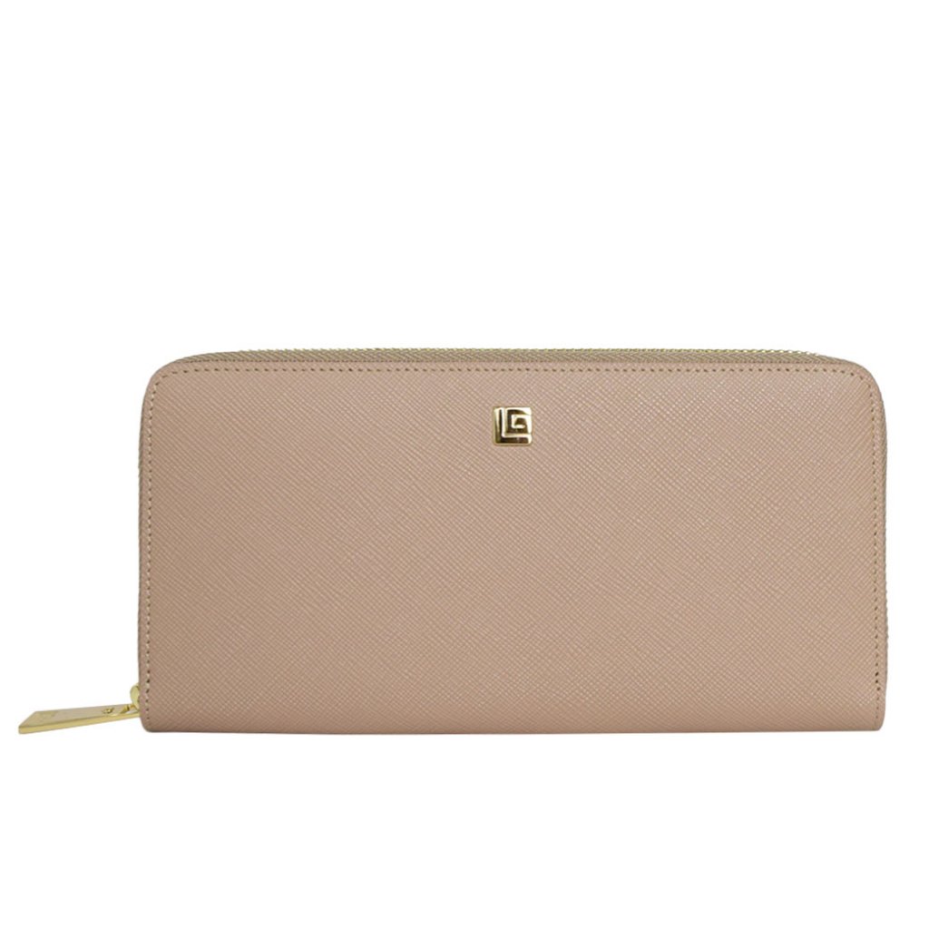 Guy Laroche กระเป๋าสตางค์ผู้หญิง กระเป๋าหนัง ซิปรอบยาว สีเบจ รุ่น AGP0863ZS6BEL