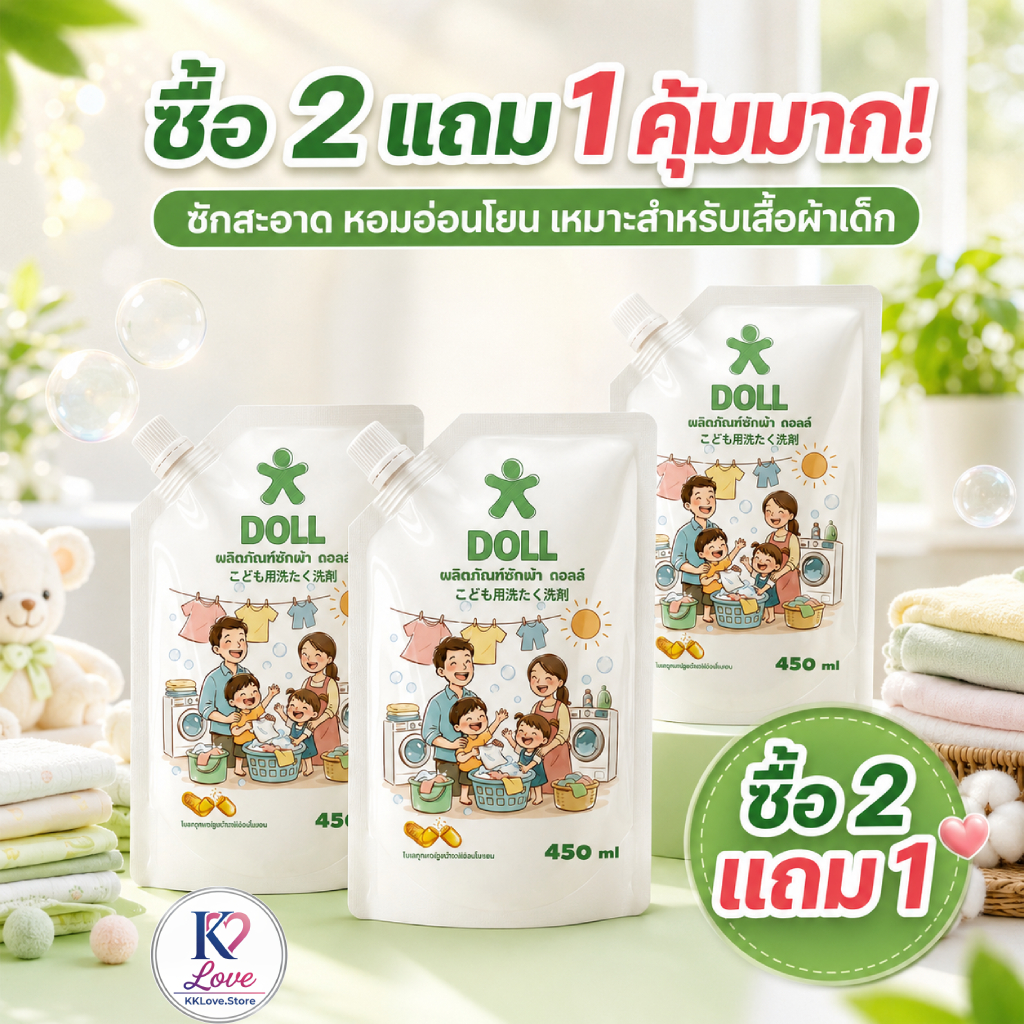 DOLL ซักผ้าเด็ก หอมละมุน อ่อนโยนทุกการซัก