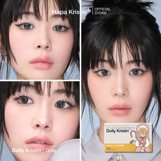 HapaKristin คอนแทคเลนส์ รายเดือน รุ่น Dolly Kristin สี Gray (2pcs/box) มีค่าสายตา Contact Lens