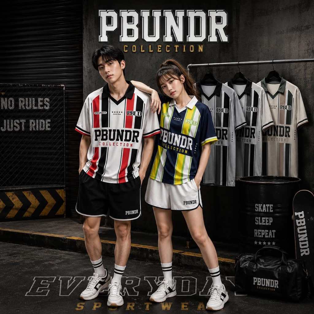 เสื้อพิมพ์ลายคอปกวี PB UNDR  รุ่น Motion Wear