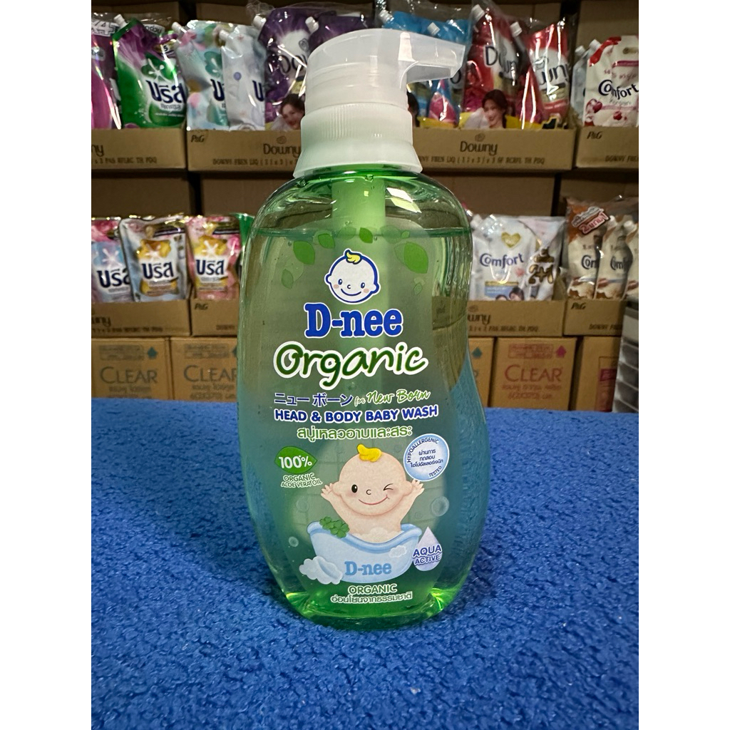 [1 ขวด] สบู่เหลวอาบและสระ ดีนี่ ออร์แกนิค ฟอร์ นิวบอร์น (D-nee Organic 380ml สูตรอ่อนโยนพิเศษสำหรับเด็กทารกแรกเกิด