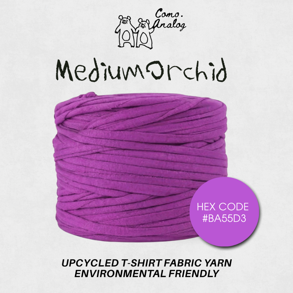 COMO.Analog Upcycled T-Shirt Yarn สี MediumOrchid #BA55D3 ไหมผ้ายืด ถักนิตติ้ง โครเชต์ ถักกระเป๋า พร