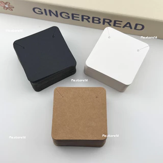 (พร้อมส่ง) แป้นกระดาษใส่สร้อย 5x5 cm การ์ดรองสร้อยคอ แป้นกระดาษคราฟท์ 50 แผ่น