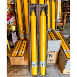 เทียนกลมใหญ่ ขนาด8x75 cm. ถวายวันเข้าพรรษา เทศกาลงานบุญต่างๆ 💢ราคาต่อต้นนะคะ