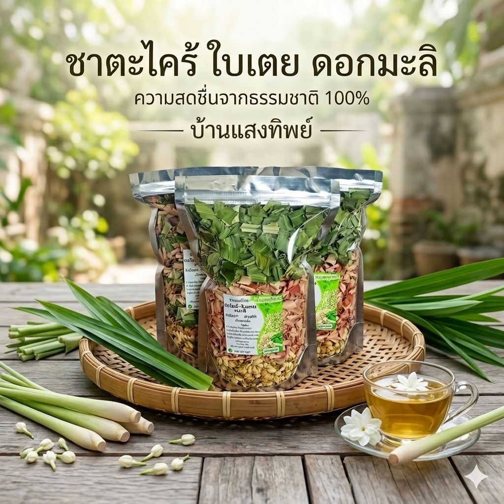 ชาตะไคร้ใบเตย+ดอกมะลิ ต้มดื่มเพื่อสุขภาพ​ช่วยผ่อนคลาย 100 กรัม