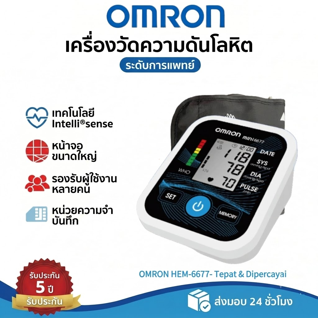 Omron เครื่องวัดความดัน เครื่องวัดความดันโลหิต HEM-7156-A