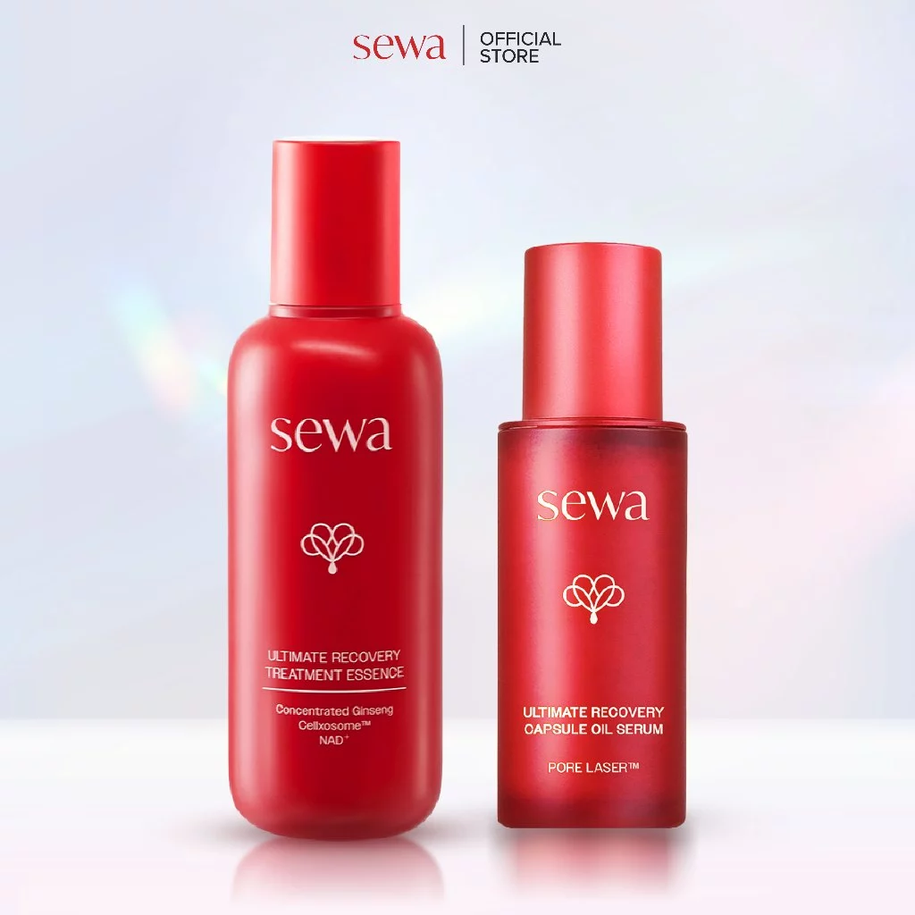 [ชะลอริ้วรอย ผิวกระชับ] Set Sewa Ultimate Recovery Treatment Essence 120ml-Sewa Ultimate Recovery Capsule Oil Serum 50ml