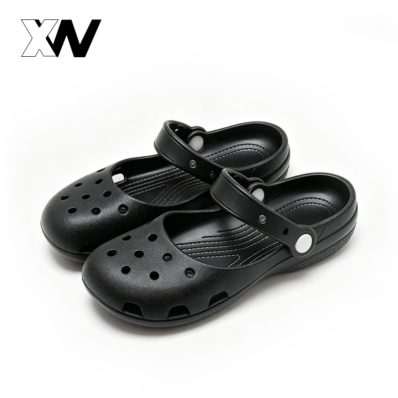 XWbrand รองเท้าหุ้มปลายเท้าผู้หญิง ดีไซน์เรียบง่ายแมตช์ได้หลายลุค พื้นนุ่มยืดหยุ่นและคืนตัวดี สายคาดส้นปรับได้อย่างอิสระ