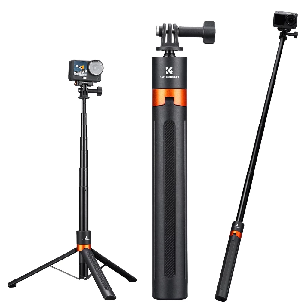 K&F CONCEPT ไม้เซลฟี่ 1.42m tripod Auto-Open&Close for GoPro/Insta360 X5 Ace Pro/DJI OSMO Action thumbnail 9