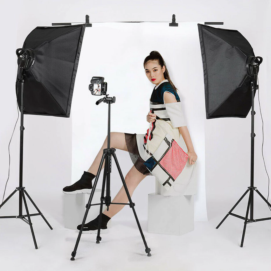 ไฟถ่ายรูป 500W LED light ไฟไลฟ์สด ไฟสตูดิโอ 65cm Lantern Softbox & Stand Studio Live Stream Photo Video Lighting Kits
