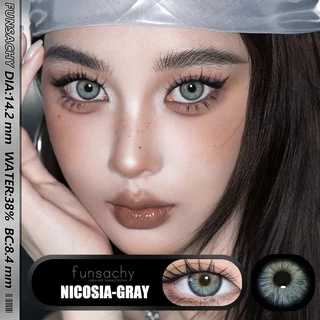 {COD}-Eyeshare Nicosia Blue คอนแทคเลนส์ คอนแทคเลนส์สีตา 14.2 มม. คู่หนึ่งใช้ได้นานหนึ่งปี จัดส่งฟรี