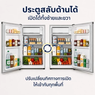 Worldtech ตู้เย็นมินิบาร์ ขนาด 3.3คิว/92 ลิตร ประหยัดไฟ5ดาว รุ่น WT-RF101