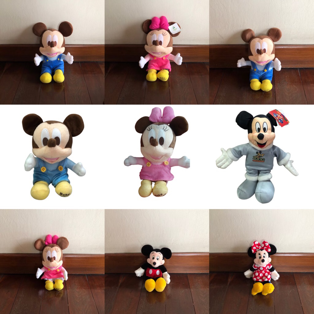 Disney Mickey & Minnie Cotton Candy 11inch - ตุ๊กตาดิสนีย์มิกกี้และมินนี่