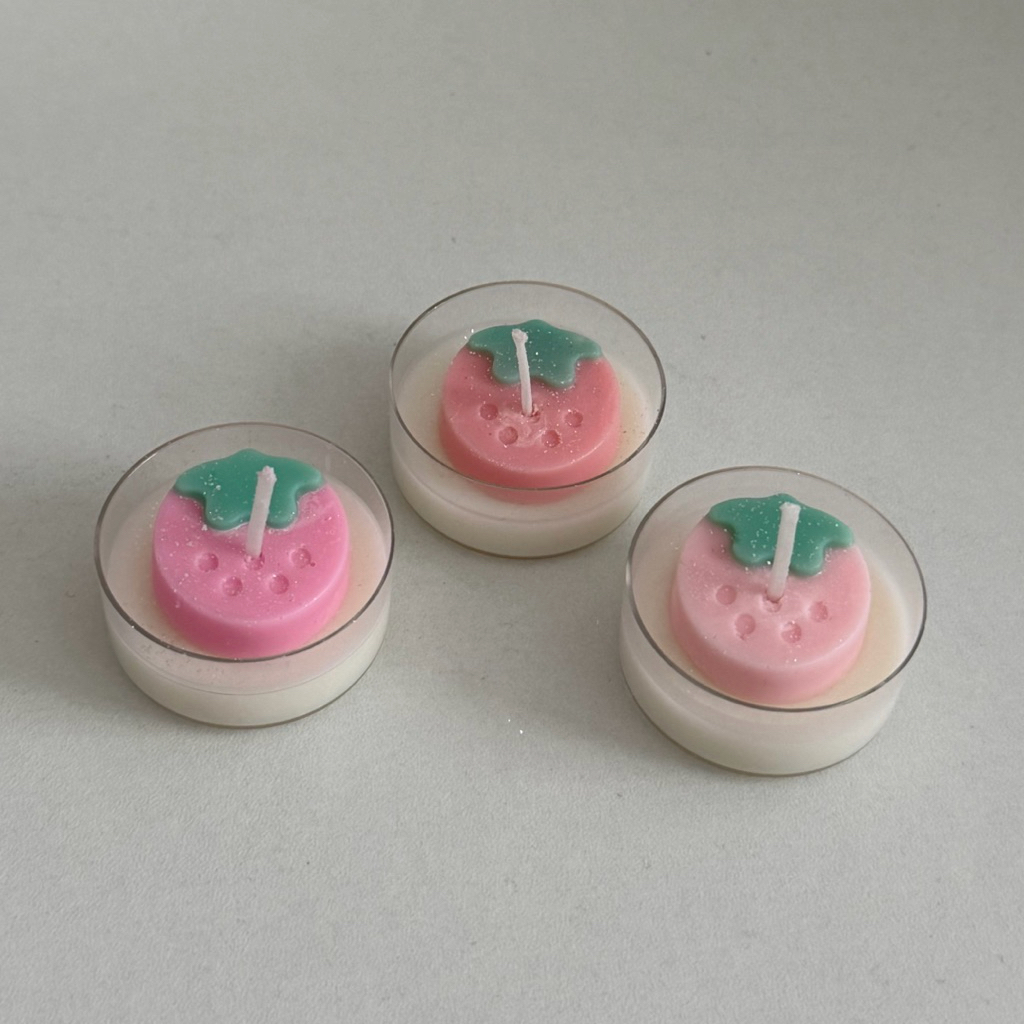 เทียนหอม mini strawberry 20g (พร้อมกล่อง) ของขวัญ ของชำร่วย