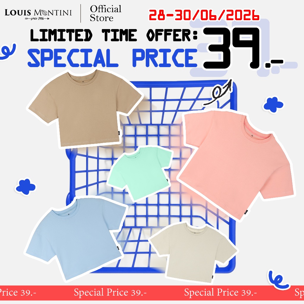 [Clearance sale] Louis Montini (Beige Beige) เสื้อครอปผู้หญิง Cotton 100% Women Crop tops LMTS02