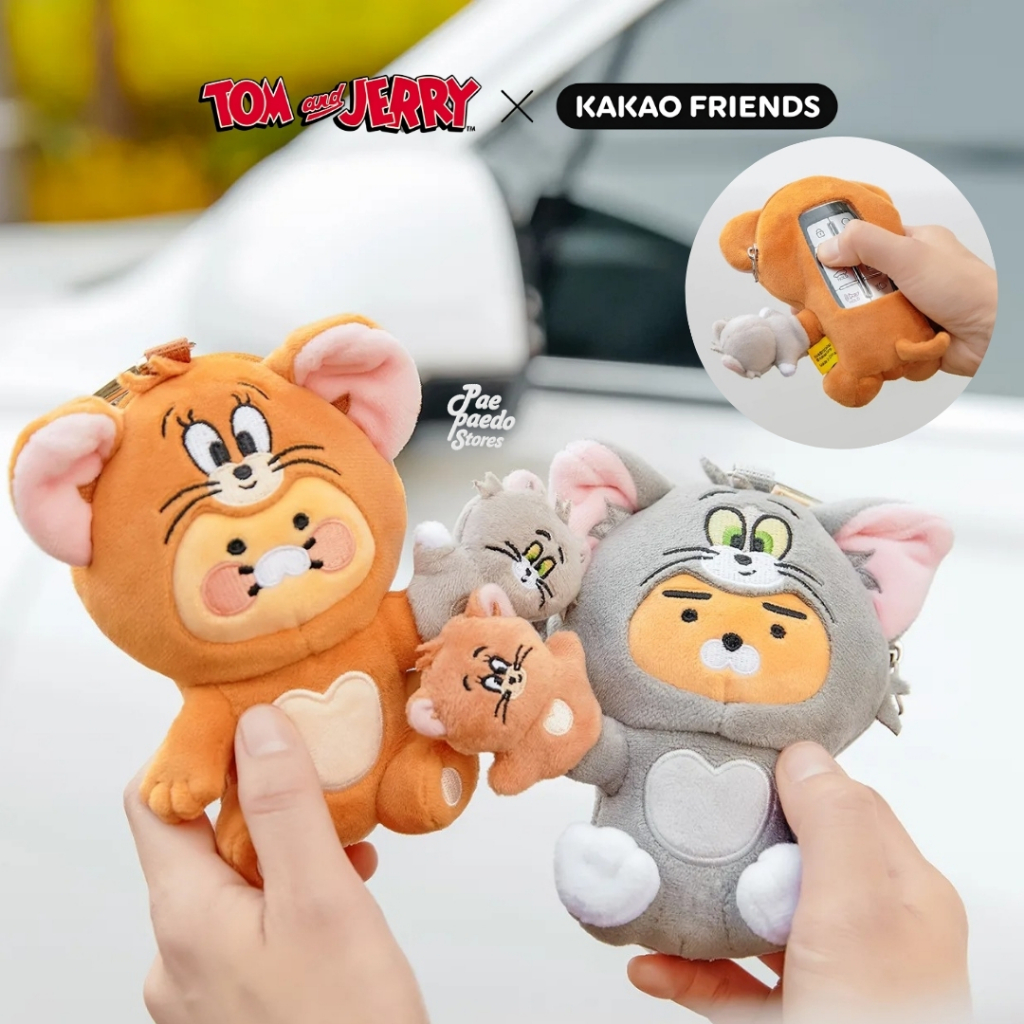 🛒พร้อมส่ง Kakao friends เคสพวงกุญแจใส่ กุญแจรถยนต์ 🔑🚗Doll Smart Key Case Choonsik / Ryan / Jordy