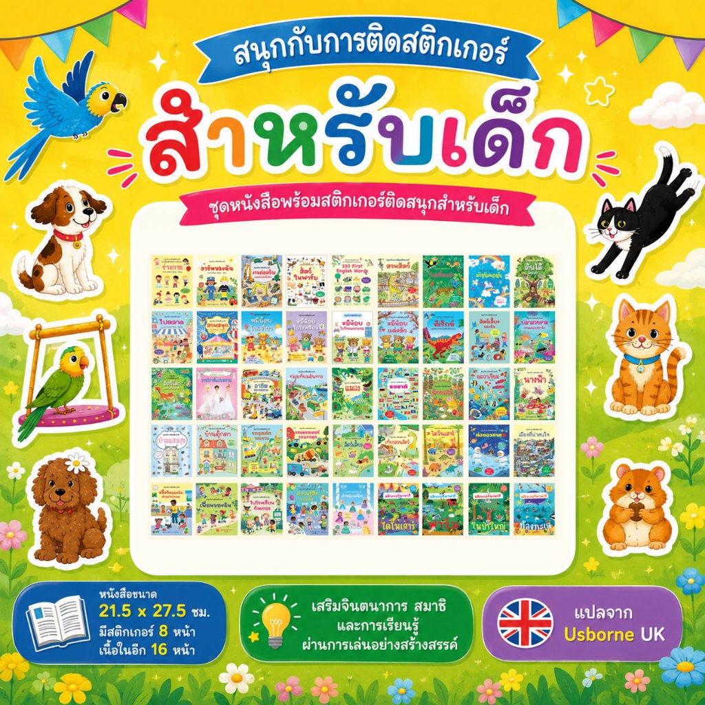 Aksara for kids  หนังสือเด็ก สติกเกอร์ ติดสนุก ราคาปก 90 คละแบบ