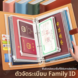 【ปิดกดปุ่มแน่น】สมุดเก็บเอกสารสำคัญครอบครัว หนังPU ซองPPปิดผนึก กันฝุ่นชื้น มีห่วงรัดเพิ่มหน้าได้ เก็บบัตร บ้าน-สำนักงาน