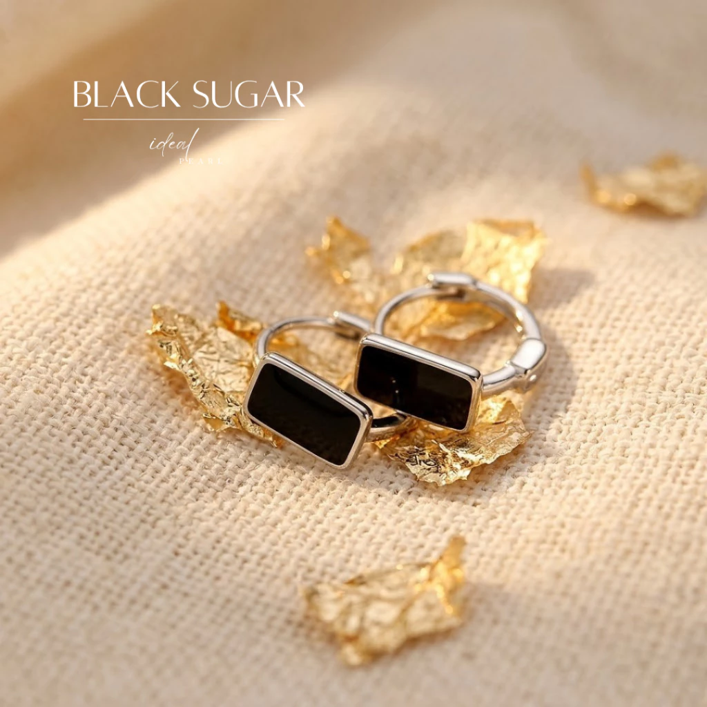 iDEAL ต่างหูเงินแท้ Black Sugar ตุ้มหูเงิน ต่างหูแฟชั่น ตุ้มหูผู้หญิง ต่างหูเพชร ต่างหูสวยๆ