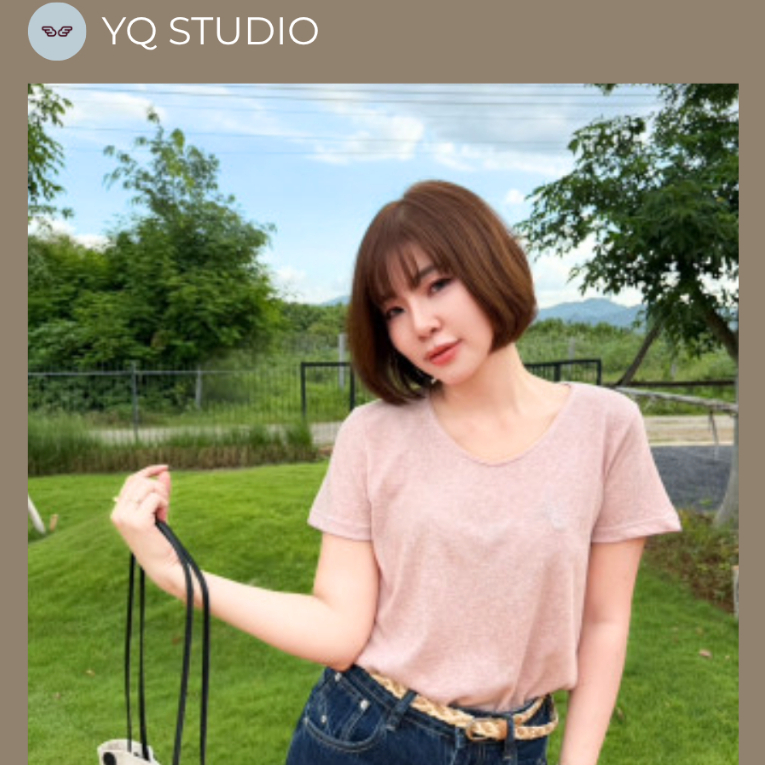 C66 YQ Korean Shop เสื้อคอยูผ้าโปร่งเบาญี่ปุ่น ป้ายYQ