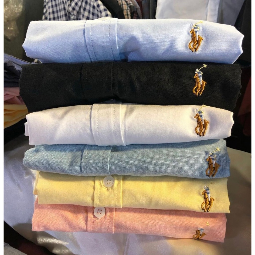 P🔴L🔴เสื้อเชิ้ตแขนยาวงานป้ายPoloใส่ได้ชายและหญิง