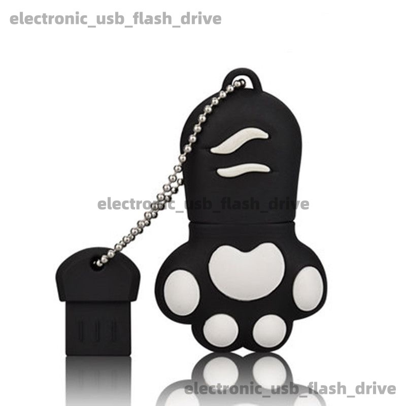 แฟลชไดรฟ์ USB กรงเล็บแมวสีดำ การ์ตูนไดรฟ์นิ้วมือ 1GB 2GB 4GB 8GB 16GB 32GB 64GB 128GB 1TB การจัดส่งจากกรุงเทพมหานคร