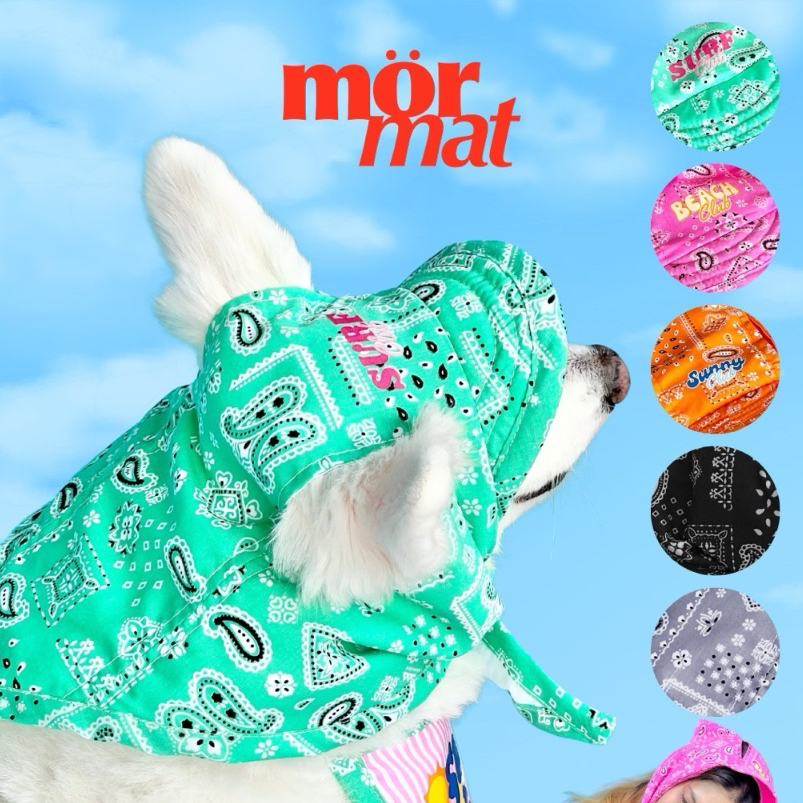 หมวกซัมเมอร์น้องหมา หมวกไปทะเลหมาแมว ผ้าพันคอซัมเมอร์ mormat