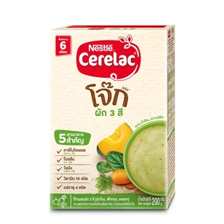 [ทั้งหมด 24 กล่อง ] เนสท์เล่ ซีรีแล็ค โจ๊ก ผัก 3 สี 200 กรัม NESTLE CERELAC PORRIDGE VEGGIE 200 G.