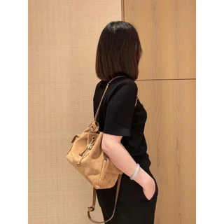 แท้💯% Tory Burch Charlie New style Shoulder bag ดีไซน์ควิลท์ กระเป๋าสะพายข้างแบบเปิดปิดด้วยเชือกรูด