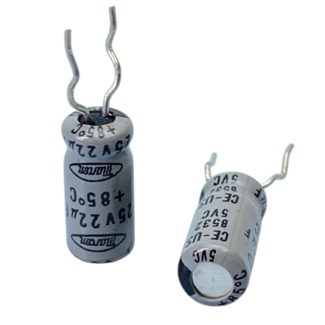 22uF 25V Electrolytic Capacitor Marcon Made in Japan NOS คาปาซิเตอร์อิเล็กโทรไลต์ สำหรับเครื่องเสียง วงจรไฟ DC AC