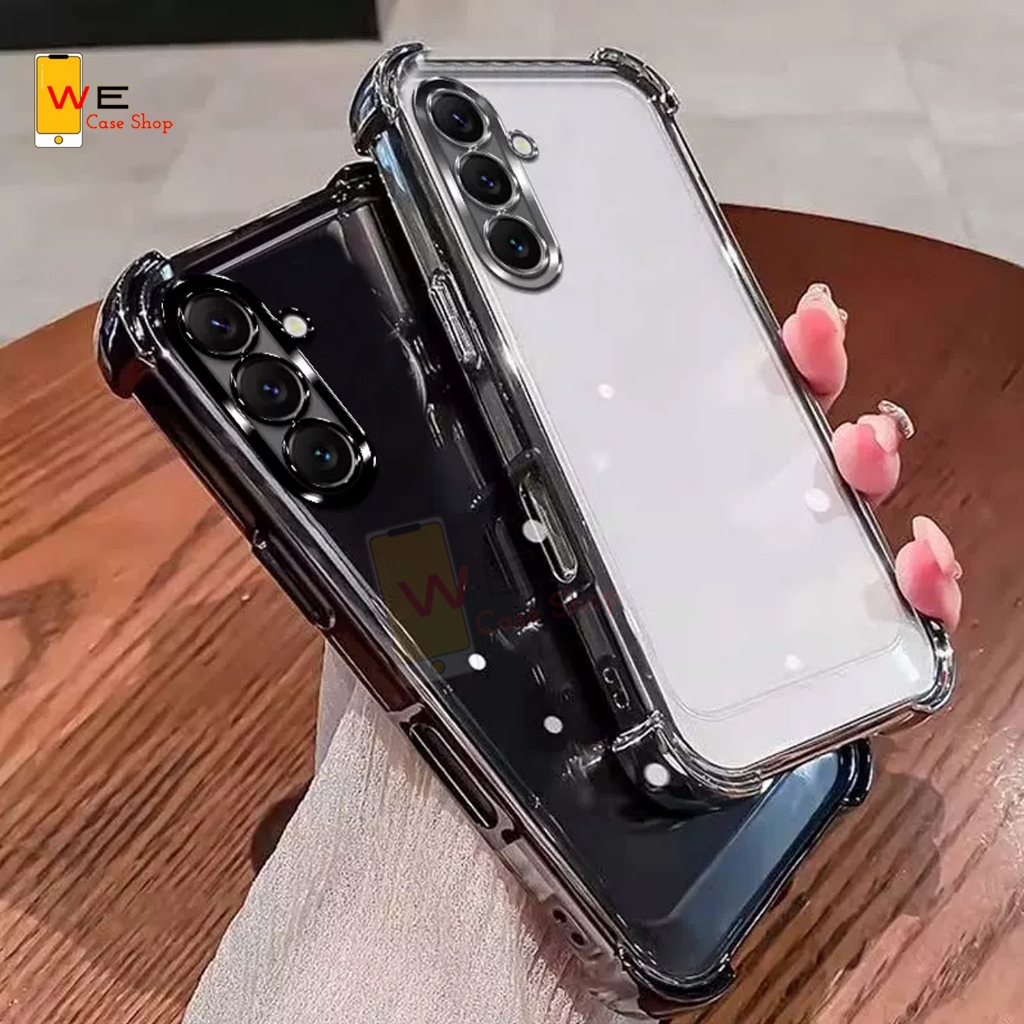 เคสโทรศัพท์หลังใสกันกระแทก หลังใสเงาขอบสี Case ใช้สำหรับรุ่น Samsung A03s A04s A05 A06 A07 A15 A16 A26 A07 A17