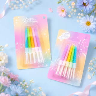 (ขายส่ง50ชิ้น/ชุด)เทียนวันเกิดแบบสั้น SN01 SM01 SN06 พร้อมส่ง